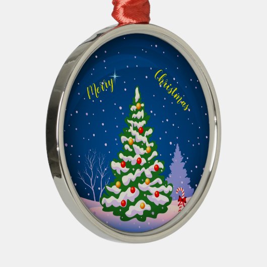 Vrolijk kerstfeest metalen ornament (Rechts)