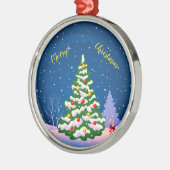 Vrolijk kerstfeest metalen ornament (Links)