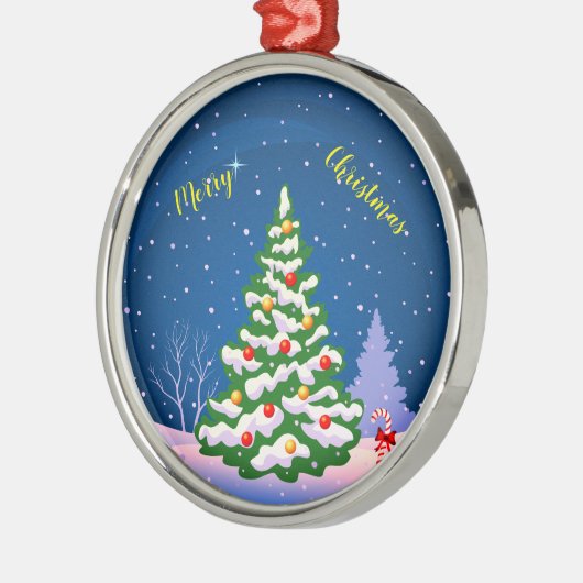 Vrolijk kerstfeest metalen ornament (Links)