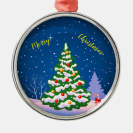 Vrolijk kerstfeest metalen ornament