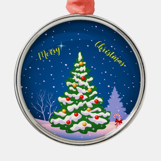 Vrolijk kerstfeest metalen ornament (Voorkant)