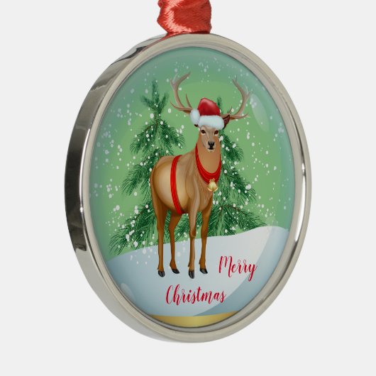 Vrolijk kerstfeest metalen ornament (Rechts)