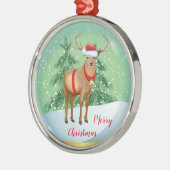 Vrolijk kerstfeest metalen ornament (Links)