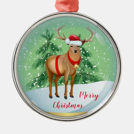 Vrolijk kerstfeest metalen ornament (Voorkant)