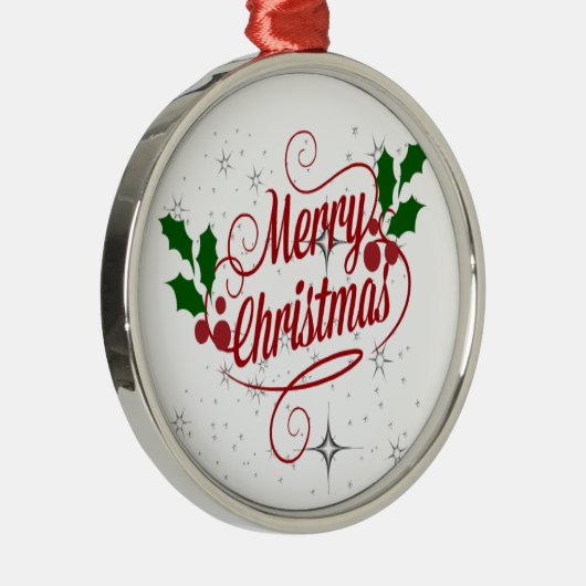 Vrolijk kerstfeest metalen ornament (Rechts)