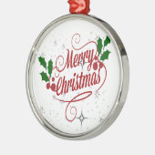 Vrolijk kerstfeest metalen ornament (Links)