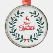 Vrolijk kerstfeest metalen ornament (Voorkant)