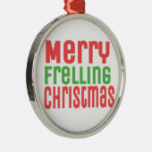 Vrolijk kerstfeest! metalen ornament (Rechts)