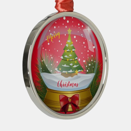 Vrolijk kerstfeest metalen ornament (Rechts)