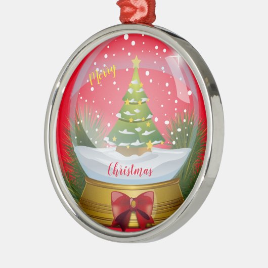 Vrolijk kerstfeest metalen ornament (Links)