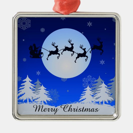 Vrolijk kerstfeest metalen ornament (Voorkant)