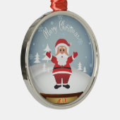 Vrolijk kerstfeest metalen ornament (Rechts)