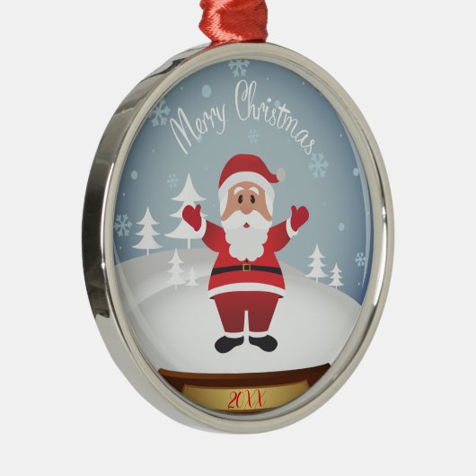 Vrolijk kerstfeest metalen ornament (Rechts)