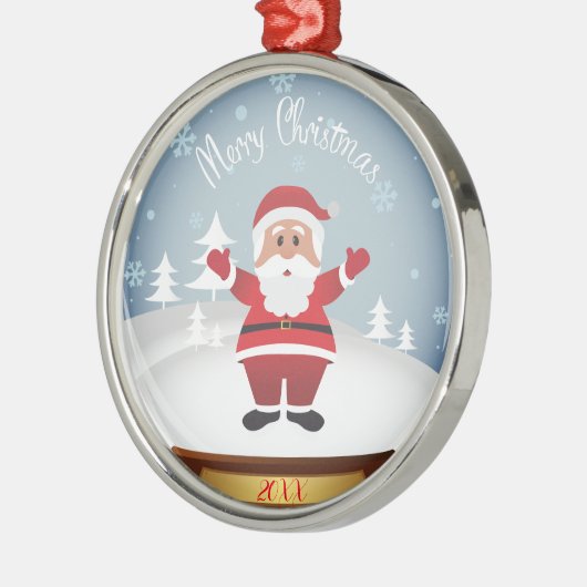 Vrolijk kerstfeest metalen ornament (Links)