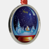 Vrolijk kerstfeest metalen ornament (Rechts)