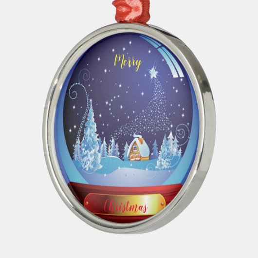 Vrolijk kerstfeest metalen ornament (Links)