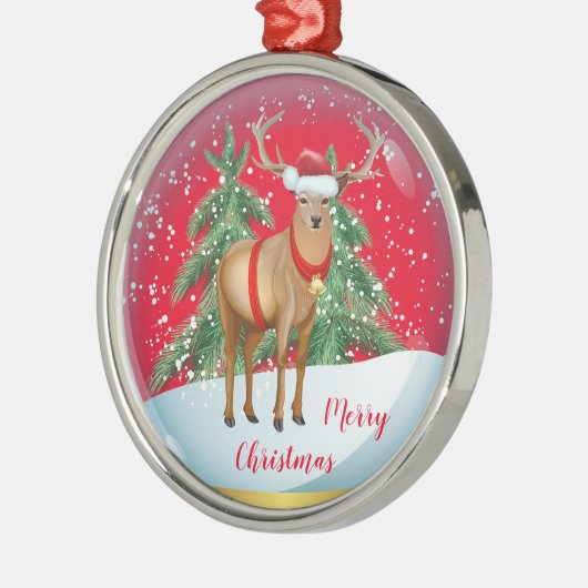 Vrolijk kerstfeest metalen ornament (Links)