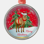 Vrolijk kerstfeest metalen ornament (Voorkant)