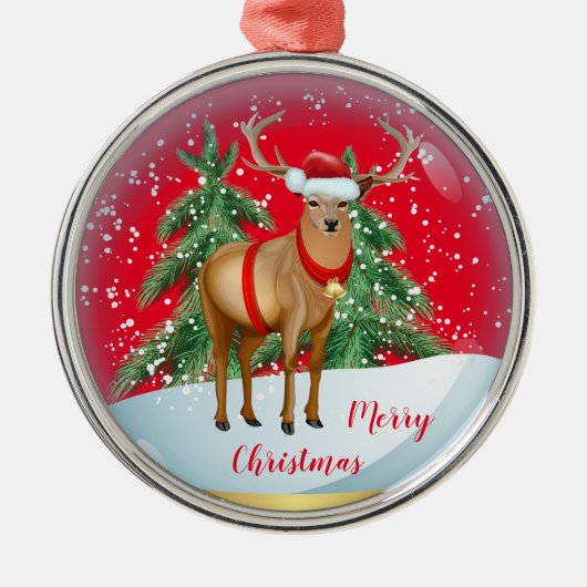 Vrolijk kerstfeest metalen ornament (Voorkant)