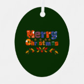 Vrolijk kerstfeest metalen ornament (Voorkant)