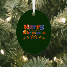 Vrolijk kerstfeest metalen ornament