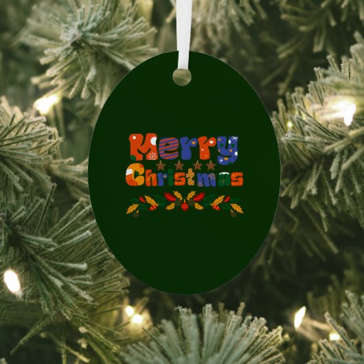 Vrolijk kerstfeest metalen ornament (Insitu)