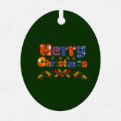 Vrolijk kerstfeest metalen ornament (Achterkant)