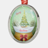 Vrolijk kerstfeest metalen ornament (Links)