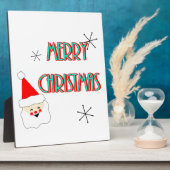 vrolijk kerstfeest mid century kerstman fotoplaat (Zijkant)