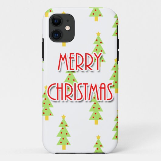 vrolijk kerstfeest mid century modern bomen Case-Mate iPhone case (Achterkant)