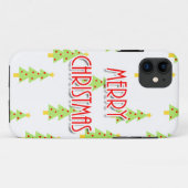 vrolijk kerstfeest mid century modern bomen Case-Mate iPhone case (Achterkant (horizontaal))