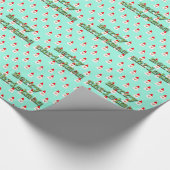 vrolijk kerstfeest mid century modern kerstman cadeaupapier (Hoek)