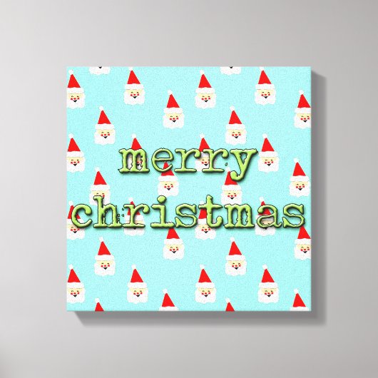 vrolijk kerstfeest mid century modern kerstman canvas afdruk (Voorkant)