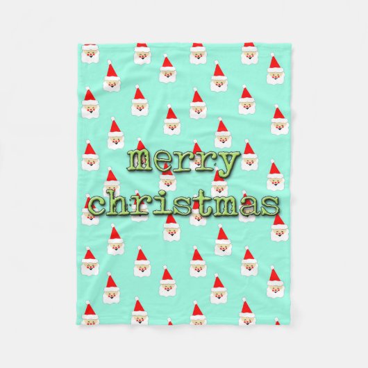 vrolijk kerstfeest mid century modern kerstman fleece deken (Voorkant)