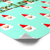 vrolijk kerstfeest mid century modern kerstman poster (Hoek)