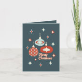 Vrolijk kerstfeest Mid-Century Moderne briefkaart (Voorkant)