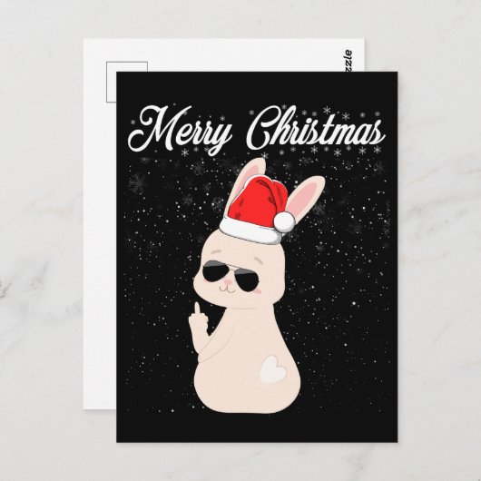 Vrolijk kerstfeest, middelste gember Rude Xmas Bun Briefkaart (Voorkant / Achterkant)