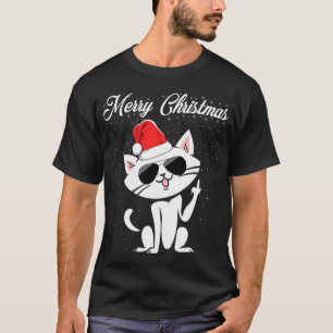 Vrolijk kerstfeest, middelste gemberrode kerstkat  t-shirt