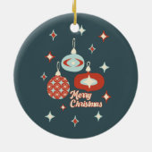 Vrolijk kerstfeest midden-eeuwse moderne tijd keramisch ornament (Achterkant)