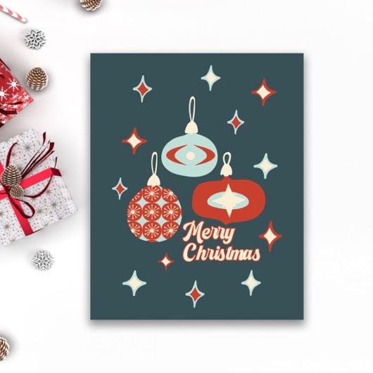 Vrolijk kerstfeest midden-eeuwse moderne tijd perfect poster