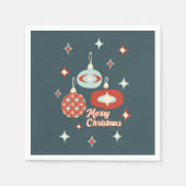 Vrolijk kerstfeest midden-eeuwse moderne tijd servet (Voorkant)