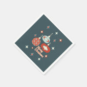 Vrolijk kerstfeest midden-eeuwse moderne tijd servet (Hoek)