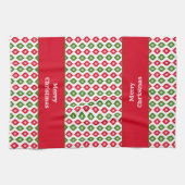 Vrolijk kerstfeest midden moderne ster-decoratie theedoek (Horizontaal)