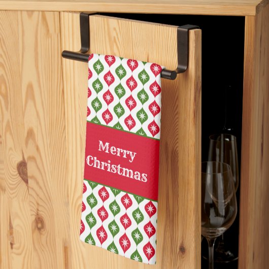 Vrolijk kerstfeest midden moderne ster-decoratie theedoek (Derde Gevouwen)