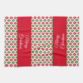 Vrolijk kerstfeest midden moderne ster-decoratie theedoek (Horizontaal)