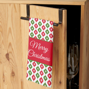 Vrolijk kerstfeest midden moderne ster-decoratie theedoek