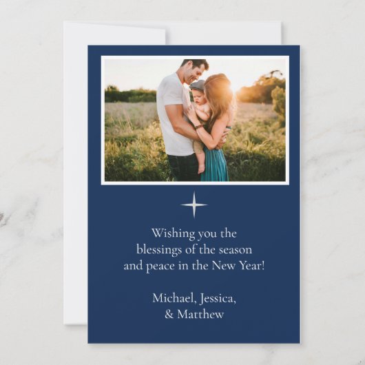 Vrolijk kerstfeest Midnight Blue Feestdagenkaart (Achterkant)