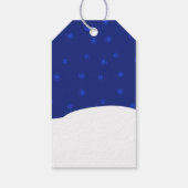 Vrolijk kerstfeest Midnight Blue Gnome en Cute Fox Cadeaulabel (Achterkant)