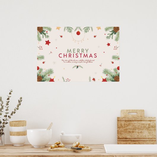 Vrolijk kerstfeest - Mijn idee voor Kerstmis Poster (Keuken)