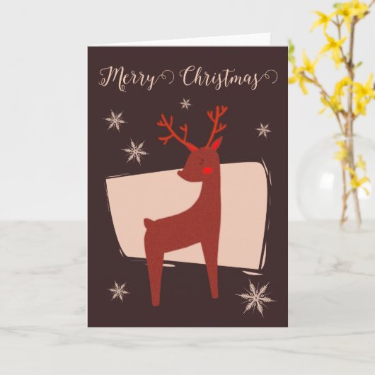 Vrolijk kerstfeest mijn kleine hert kaart (Gele Bloem)